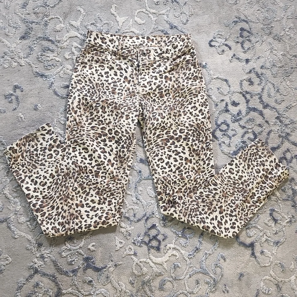 Vintage Guess Y2K Skinny Jeans Lowrise Leopard Print Pants